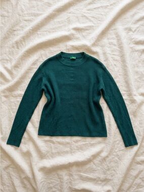 United Colors Of Benetton Teal Ribbed Knit Sweater